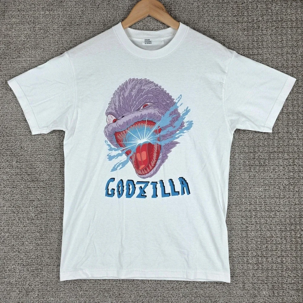 Tokyo Cultuart by Beams Godzilla Graphic‎ Tee White Mens T-Shirt Size Medium
